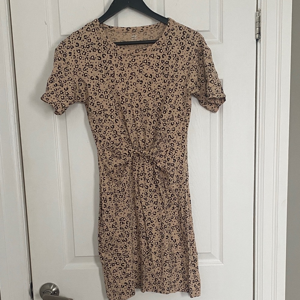Aerie Leopard Print Tan Dress